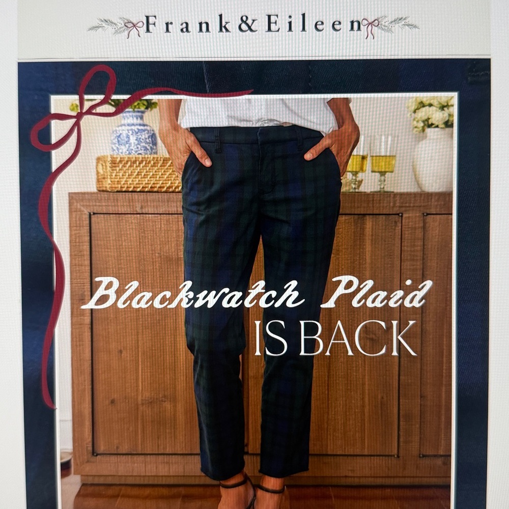 FRANK & EILEEN Wicklow Black Watch Plaid Sz 8